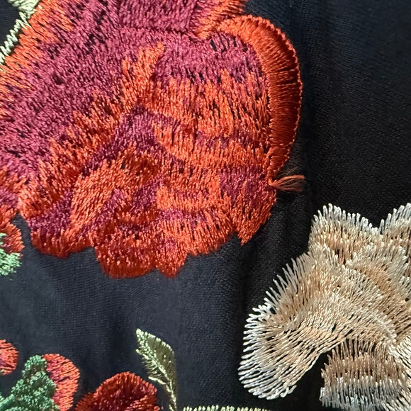 AKEMI + KIN Women’s V-Neck Embroidered Floral Oversized Top (Size XS/S) - Picture 9 of 15